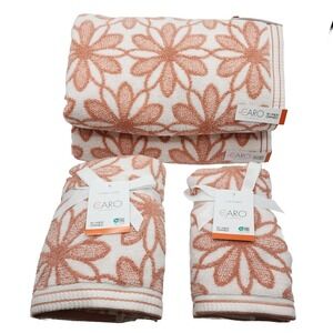 Caro Home 6pc Rose‎ Autumnal Daisydays Soft Cotton Towel Set 2 Bath 2 Hand 2 Tip
